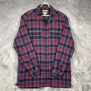 LL Bean Hemd Herren Large Tall kariert Fleece gefüttert Flanell Overshirt Shacket rot - Bild 1 von 7