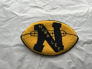 Vintage Letterman Patch Chenille Letter N Football Cheer Blue Yellow “Nora Lee” - Picture 1 of 6