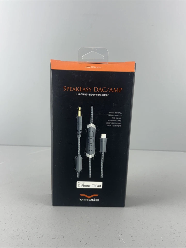 V-MODA Speakeasy DAC/AMP 3-Button Lightning Headphone Cable - Grey