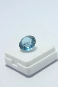 Certified 7.45 Ct Light Blue Aquamarine | Round Cut | Natural & Untreated - Picture 1 of 8
