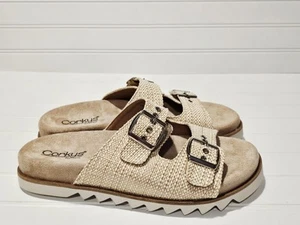 Corkys Dash Raffia Damen-Slipper doppelte Schnalle Pantoletten Größe 9 - Bild 1 von 8