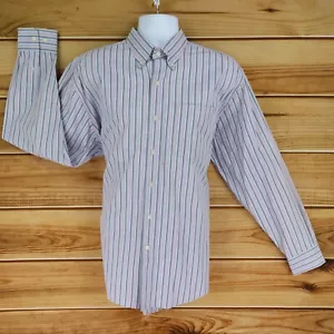 Cutter & Buck Dress Shirt Mens XL Multicolor Striped Cotton Button Down Collar - Picture 1 of 7