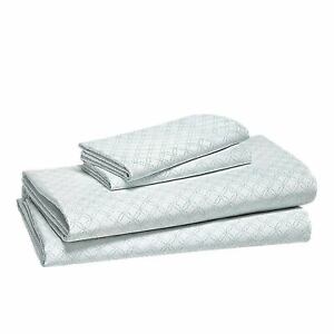 Sky Martina Collection Pima Cotton Twin Sheet Set 3pc Mint Green Color MSRP $140