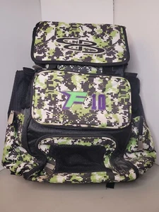 Boombah Superpack Softball Baseball Lime Green Black Camo Travel Team Backpack - Picture 1 of 10