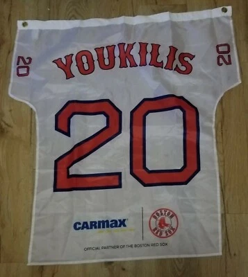 Boston Red Sox Kevin Youkilis Carmax jersey shaped FLAG size 30 x 28 New rare - Image 1 of 4