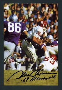 Steve Owens NCAA Heisman Trophy Winner Football Signed 4x6 Color Photo G1372 - Picture 1 of 1