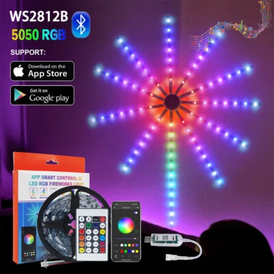 LED Firework Strip Lights Dream Color RGB Smart Music Sync APP Fairy Lights USB - Image 1 of 4