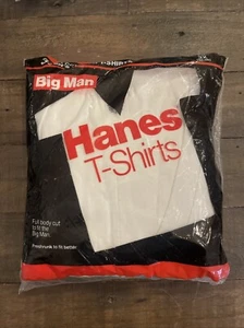 NOS Vintage Hanes V-Neck Cotton Shirt 3 Pack White 1988 Deadstock Big Man 3XL - Picture 1 of 3