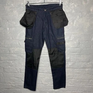 Pantalones de mezclilla cargo Craze para hombre de motocicleta azul marino regular motociclista - W32 L34 - Imagen 1 de 13