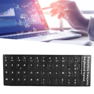French Keyboard Sticker Replacement Keyboard Sticker for Desktop PC Laptop - Afbeelding 1 van 12
