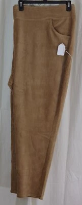 Denim & Co. Smooth Waist Knit Cord Leggings With Pockets Chestnut Size Tall 5X - Image 1 of 3