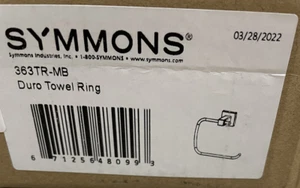 Symmons 363TR-MB Duro Wall-Mounted Towel Ring in Matte Black - Picture 1 of 3