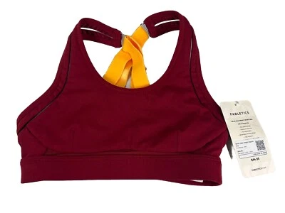 Fabletics Sports Bra Women’s XXS Belle High Impact Workout Maroon Brick Gold - Image 1 of 4