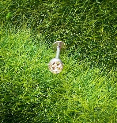 Gema Ferido pavimentada de cristal austriaco 16G o 14G barra de mejillas Monroe de acero Foto 1 de 4