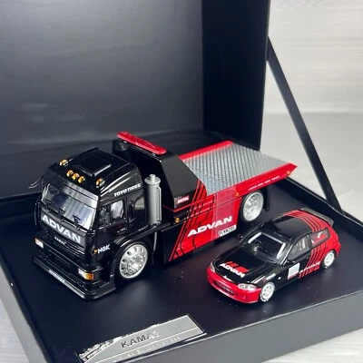 1/64 Street Wirrior KAMA3 Tow Truck Advan Version with Honda Civic EK9 - Image 1 of 3
