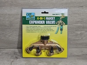 4 Way Garden Hose Connector Splitter Spigot Faucet Connection Brass Shutoff Four - Picture 1 of 4