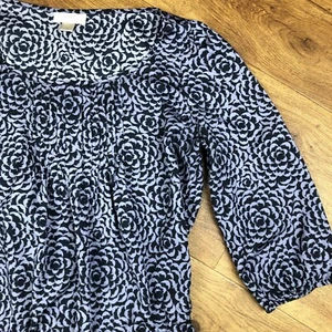 Camicetta LOFT Ann Taylor donna taglia S nera grigia floreale - Foto 1 di 9