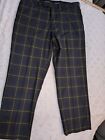 RLX Ralph Lauren Pants Mens 38x30 Wool Blackwatch Tartan Navy Green Golf Stretch