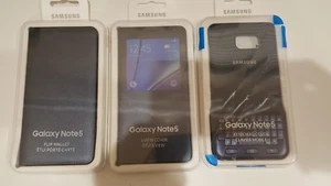 NEW! OEM! NOTE 5 S-VIEW COVER NOTE 5 FLIP WALLET -NOTE 5 KEYBOARD COVER - Picture 1 of 2
