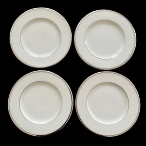 Juego de 4 placas de pan Lenox China Montclair de 6-3/8"" borde de platino marfil excelente en excelente condición - Imagen 1 de 4