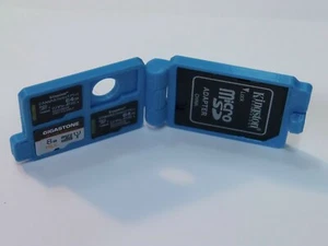 MICRO SD CARD AND ADAPTER HOLDER / WALLET / POCKET / PURSE SIZE 3D PRINTED BLUE - Picture 1 of 6