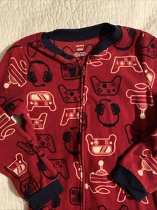 Carter's Kids 8 Red One-Piece Video Game Controller Fleece Footie Pajamas - Picture 1 of 3