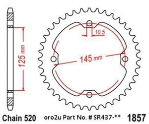 RENTHAL RITZEL HINTEN YAM, ULTRALITE 437U-520-37GBSI SILBER, 437U-520-37GBSI - Bild 1 von 7
