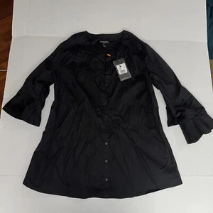 NWT Isabella Oliver Size 2 Women US 8 Rochelle Maternity Shirt Black Bell Sleeve - Picture 1 of 5