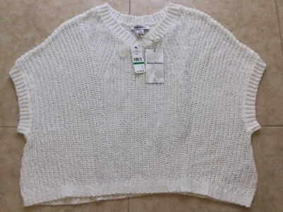 NWT Tommy Bahama Woman Tape Yarn Knit Cotton blend summer top White Size L — 第 1/4 张图片