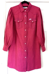 Wrangler 'Barbie' Cotton Denim Shirt Dress Pink Size S - Picture 1 of 6