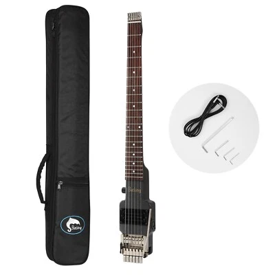BATKING Electric travel headless guitar w/Double Locking Tremolo Bridge W/Bag Push/Pull