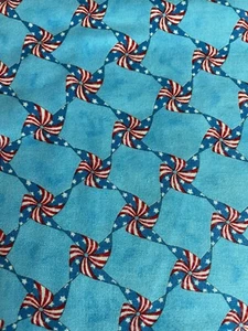 Summer Fun on a Red flags blue background by Moda fabrics ~By The Yard - Picture 1 of 1