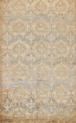 Geometric Transitional Oushak Oriental Area Rug Hand-knotted Home Decor 6'x8' - Image 1 of 4