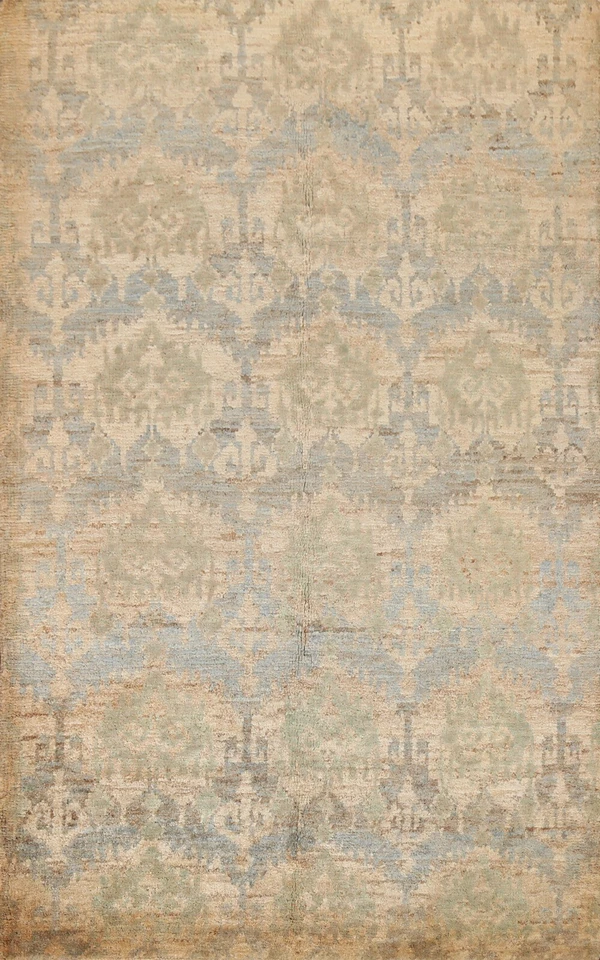 Geometric Transitional Oushak Oriental Area Rug Hand-knotted Home Decor 6'x8' - Image 1 of 4