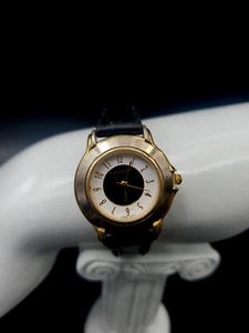 Alfred Sung Sport Ladies Watch Black Gold & White New Battery - Picture 1 of 8