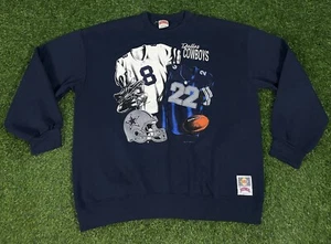 Vintage 90s Dallas Cowboys Crewneck NUTMEG MILLS Sweater Sz XL Aikman E Smith - Picture 1 of 10