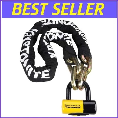 Heavy-Duty Anti-Theft Chain Lock with New York Disc lock - Maximum Security - Image 1 of 4