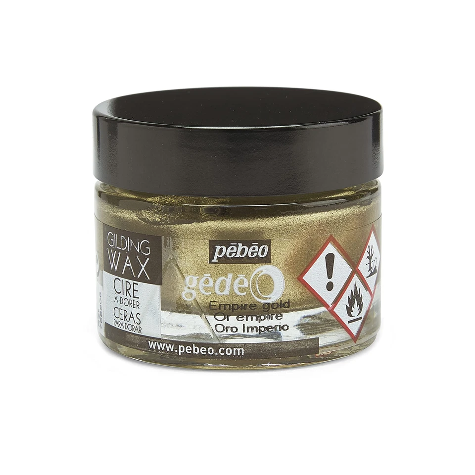 Pebeo Metallic Gilding Wax 30ml Jar for Art Craft Decor - Empire Gold