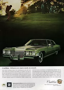 Cadillac 1972 sedán de Ville "Buscar excelencia" anuncio a color original - Imagen 1 de 1
