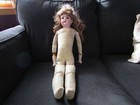 Germany Antique 25" doll with jointed leather body 