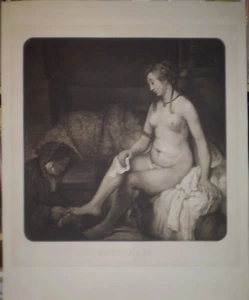 REMBRANDT "Bethsabée" / gravure par Aristide BARRÉ/ Chalcographie du Louvre - Imagen 1 de 7
