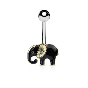 Piercing Navel Elephant Black and Golden - Imagen 1 de 1