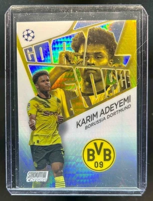 2022 Stadium Club Chrome UEFA Karim Adeyemi Goal Force Prism Refractor #24/199 - Image 1 of 2