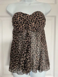 Women’s Kona Sol Bathing Suit Strapless Leopard Print Top Brand New - Bild 1 von 7