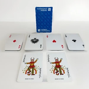 Vintage Continental Airlines Playing Cards Airplane Blue Deck COMPLETE Unplayed - Picture 1 of 18