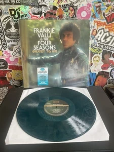 FRANKIE VALLI & THE FOUR SEASONS Greatest 70’s Hits VG++ SEA BLUE VINYL W/HYPE - Picture 1 of 2