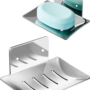 2er Pack Edelstahl Seifenhalter für Duschwand, selbstklebende Wandstange So - Bild 1 von 3