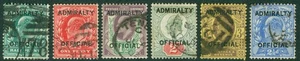 SG O101-O106. ½d-3d Admiral official set of 6. Good to fine used CAT £645 - Picture 1 of 1