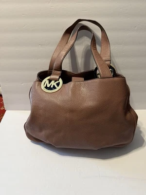 Michael Kors MK SIDE LOGO Fulton Pebbled Leather Hobo SATCHEL Shoulder Bag - Image 1 of 4