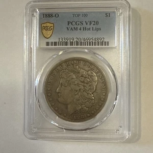 1888-O $1 Morgan Silver Dollar VAM-4 Hot Lips 100 PCGS VF20 - Picture 1 of 6